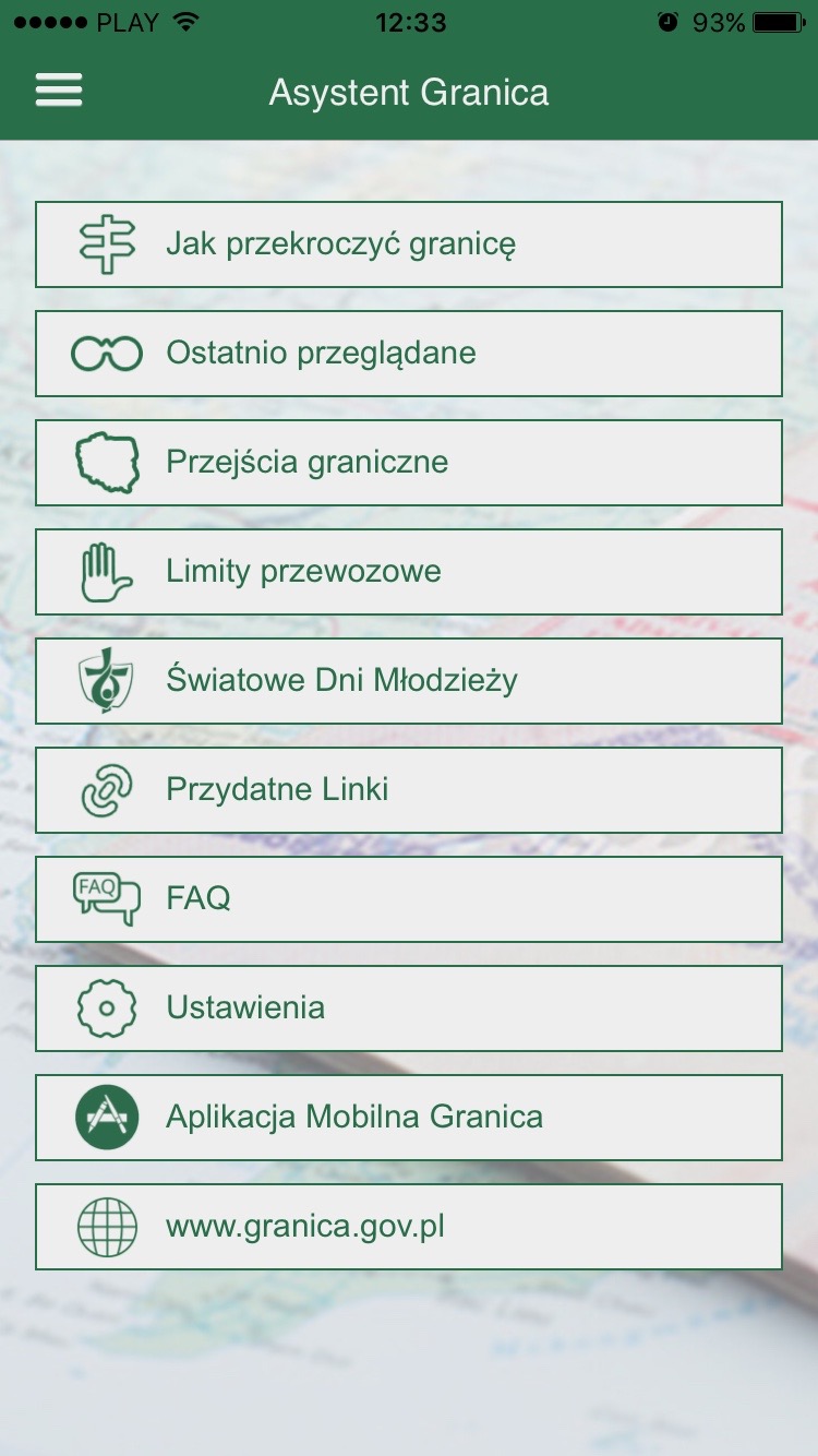 Fot. 1. Ekran menu aplikacji.